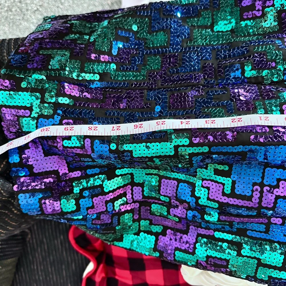 Backless Halter Sequin Dress in Iridescent Blue-Green-Purple - Picture 8 of 9